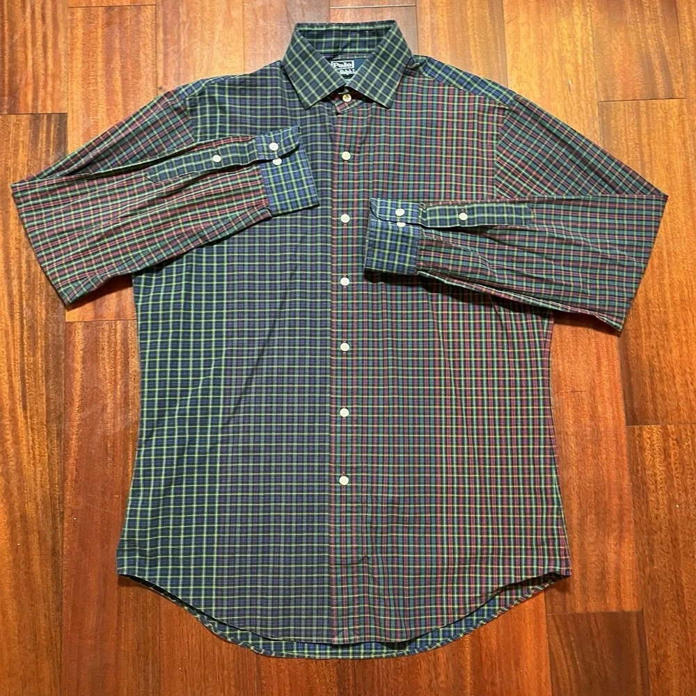 Vintage Polo Ralph Lauren Shirt Mens Large 16 Colorblock Regent Classic Y2K
